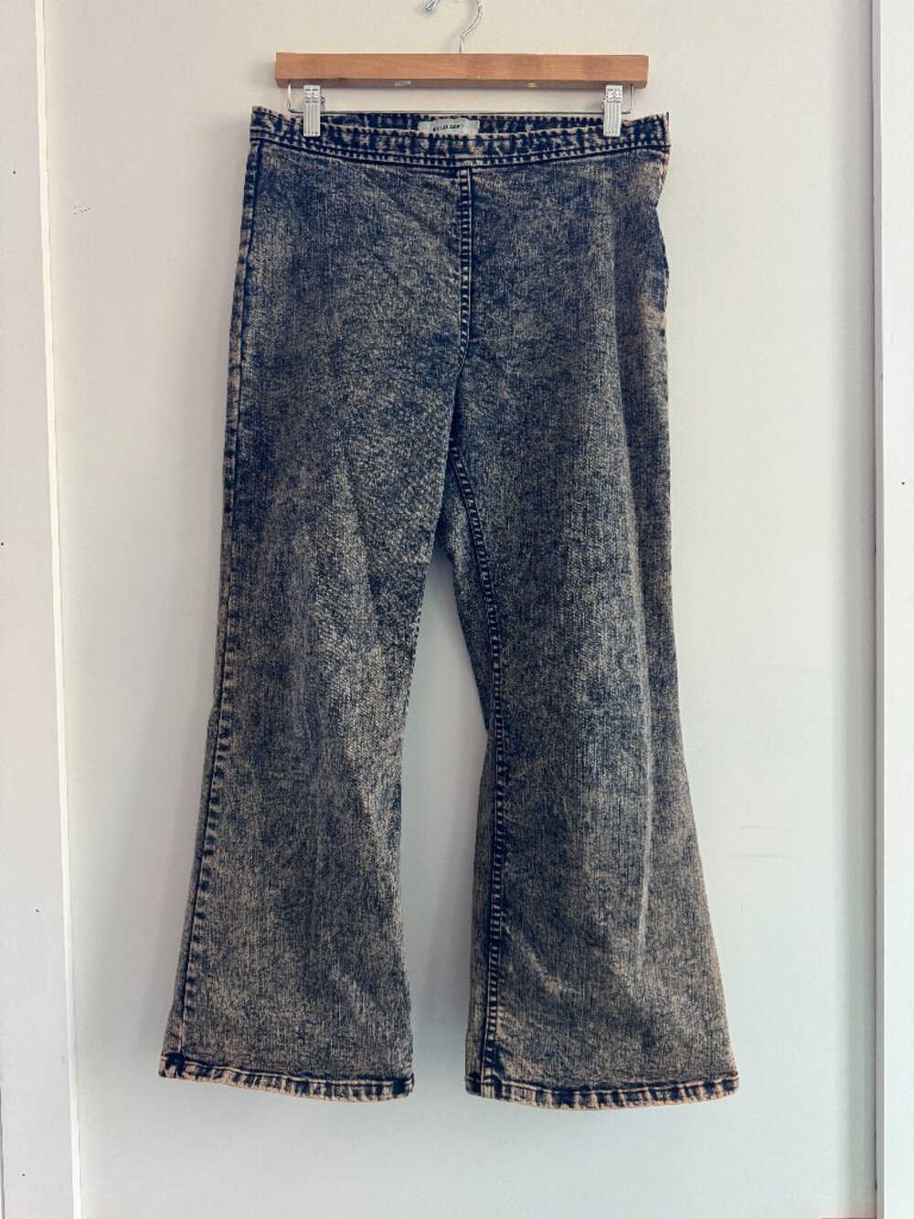 Rachel Comey Mullins Flare Pants Peach Acid Wash Denim Size 8